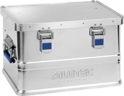 Aluminiumbox Alutec Basic, Materialstärke 0,8 mm, stapelbar, mit 1,5 mm Deckel, 30 l Volumen