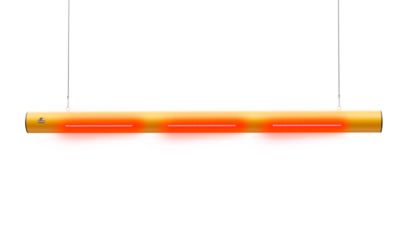 Ampere Höhenbegrenzer Rack-Mammut®, mit Alarmfunktion, Kunststoff, B 2000 x Ø 125 mm, verkehrsgelb