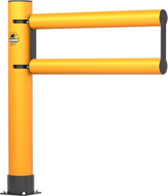 Ampere Schwingtür Rack-Mammut®, Kunststoff, Anschlag rechts, B 1000 x H 1100 mm, verkehrsgelb
