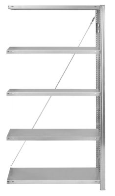 Anbau-Steckregal Orion Plus, verzinkt, B 1300 x T 300 x H 2000 mm
