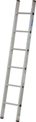 Anlegeleiter Krause Sibilo, 1-teilig, 6 Sprossen, bis 150 kg, Fußstopfen, B 360 x T 60 x H 1850 mm, Aluminium