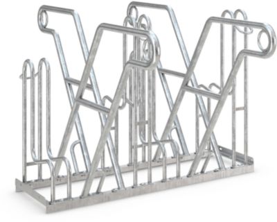Anlehnparker WSM, 2-seitig, für Reifen bis B 55 mm, B 1080 x T 390 x H 800 mm, Stahl verzinkt, 4 Einstellplätze