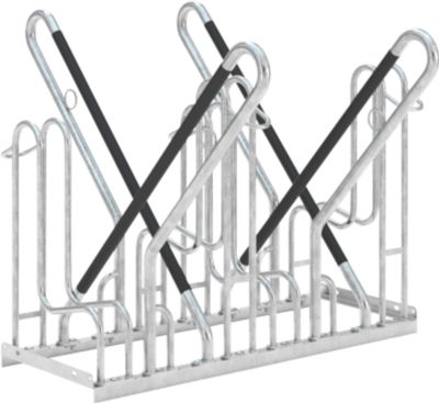 Anlehnparker WSM 4714 XBF, 2-seitig, für Reifen bis 64mm, 4 Stellplätze, B 1080 x T 1270 x H 845 mm