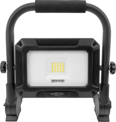 ANSMANN LED Arbeitsleuchte FL20W-R, 2.000 Lumen, Wiederaufladbarer 4.400 mAh Akku, Spritzwassergeschützt (IP54), schwarz