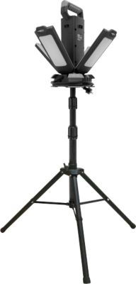 ANSMANN WL14000AC Vierfach-LED Strahler, 14.000 Lumen, 4× 30 W-SMD LEDs, Netzbetrieb, Verstellbar, Stativ und Magnetfuß, schwarz