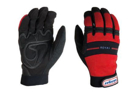 Arbeitshandschuh Royal, gepolstert, mit Fingerspitzenschutz, 6 Paar, Größe L