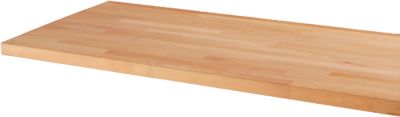 Arbeitsplatte, 40 mm stark, Gewindehülsen, in Längsrichtung riegelverl. Buchenholz, L 1500 x B 700 mm