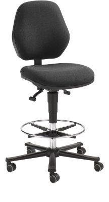 Arbeitsstuhl COUNTER Basic, Sitz-Stopp-Rollen, anthrazit