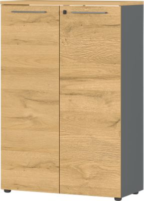 Archiefkast Agenda Home, 3 OH, B 800 x D 400 x H 1200 mm, grafiet/eik, 3 OH, B 800 x D 400 x H 1200 mm, grafiet/eik
