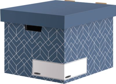 Archivbox BANKERS BOX® Décor, FSC®-zertifizierter Karton, L 390 x B 340 x H 291 mm, für DIN A4-Formate, schieferblau, 5 Stück