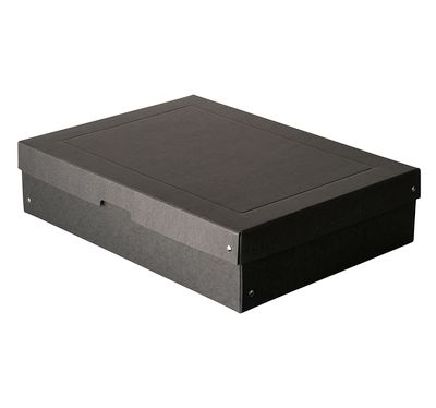 Archivbox Falken PURE Box Black A3, für bis zu 1250 Blatt, mit Beschriftungsfeld, L 440 x B 320 x Füllhöhe 100 mm, Blauer Engel, FSC®-Pappe, schwarz