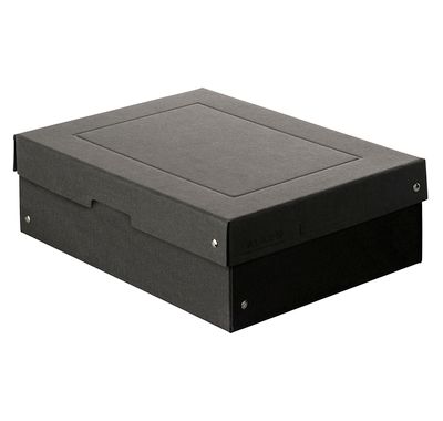 Archivbox Falken PURE Box Black A4, für bis zu 1250 Blatt, mit Beschriftungsfeld, L 320 x B 240 x Füllhöhe 100 mm, Blauer Engel, FSC®-Pappe, schwarz