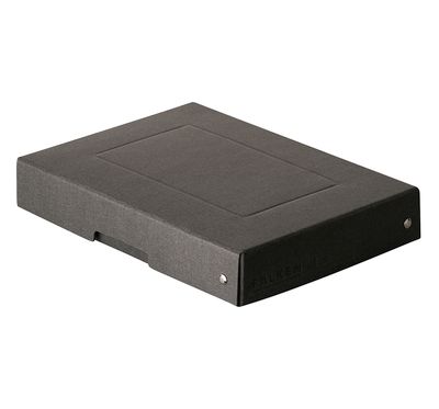 Archivbox Falken PURE Box Black A5, für bis zu 500 Blatt, mit Beschriftungsfeld, L 250 x B 180 x Füllhöhe 40 mm, Blauer Engel, FSC®-Pappe, schwarz