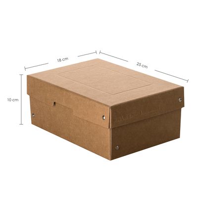 Archivbox Falken PureBox Nature A5, für bis zu 1250 Blatt, mit Beschriftungsfeld, L 250 x B 180 x Füllhöhe 100 mm, FSC®-Pappe, braun