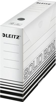 Archivschachtel Leitz Solid Box 6127 80 mm, DIN A4, für 700 Blatt, 10 Stück, weiß