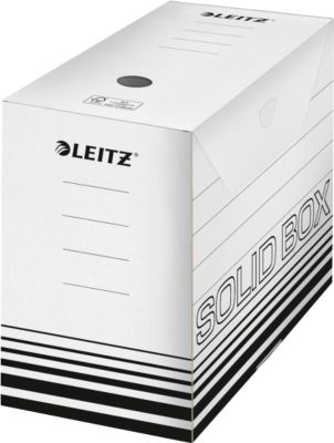 Archivschachtel Leitz Solid Box 6129 150 mm, DIN A4, für 1400 Blatt, 10 Stück, weiß