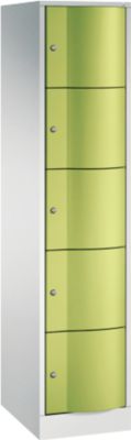 Armoire à casiers Resisto de C+P, 1 compartiment, 5 casiers, L 396 x P 540 x H 1950 mm, gris clair