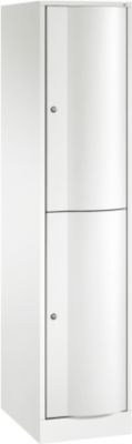 Armoire à casiers Resisto de C+P - 1 compartiment avec 2 casiers - l. 396 x P 540 x H 1950 mm – blanc signalisation RAL 9016 et blanc signalisation RAL 9016