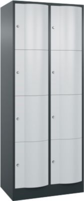 Armoire à casiers Resisto de C+P, 2 compartiments, 8 casiers, L 772 x P 540 x H 1950 mm, gris clair/gris anthracite