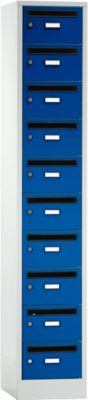 Armoire de distribution pour courrier, avec fente d'insertion, 1 compartiment, serrure à cylindre de sécurité, bleu gentiane