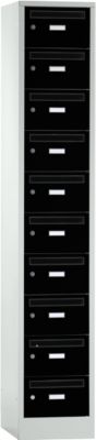 Armoire de distribution pour courrier, avec fente d'insertion, 1 compartiment, serrure à cylindre de sécurité, noir ébène