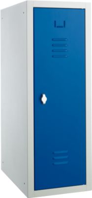 Armoire vestiaire, tôle d'acier, l. 315 x P 500 x H 875 mm, serrure de sécurité à loquet rotatif, assemblée, bleu gentiane