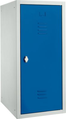 Armoire vestiaire, tôle d'acier, l. 400 x P 500 x H 1000 mm, serrure de sécurité à loquet rotatif, assemblée, bleu gentiane
