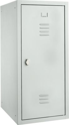 Armoire vestiaire, tôle d'acier, l. 400 x P 500 x H 1000 mm, serrure de sécurité à loquet rotatif, assemblée, gris clair