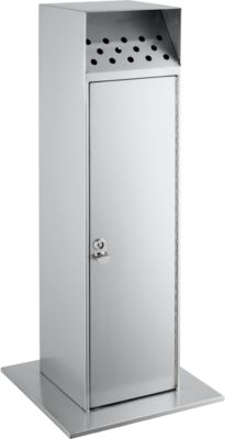 Ascher-Standsäule, Volumen 23 l, abschließbar, inkl. 1 Schlüssel, B 380 x T 380 x H 880 mm, Edelstahl