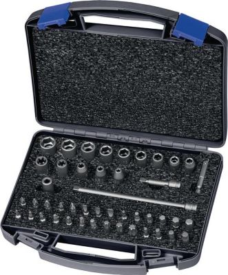 ASW Kraftstecknusssatz 700 KS 46 OL, 46-tlg., 1/4 Zoll, 6-KT/E/Schlitz/PH/PZD/i6, Spezialstahl