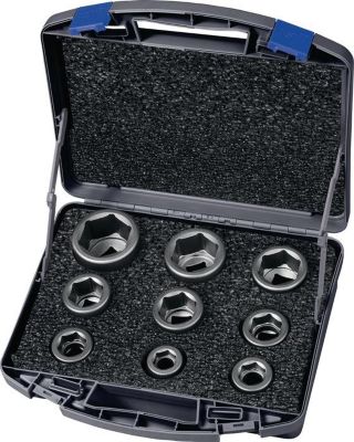 ASW Kraftstecknusssatz 740 KS 9 OL, 11-tlg., 3/4 Zoll, 6-kant, SW 19-46 mm, Spezialstahl, stahlgrau