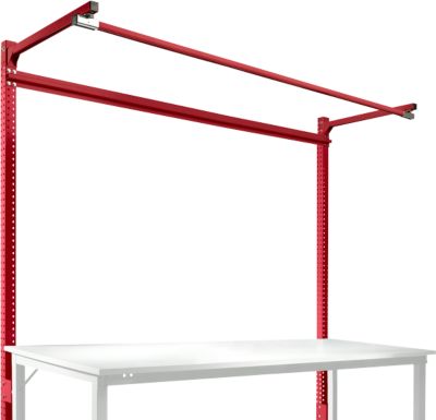 Aufbauportal m. Ausleger, Grundtisch SPEZIAL Arbeitstisch/Werkbank UNIVERSAL/PROFI, 2000 mm, rubinrot