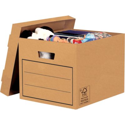 Aufbewahrungsbox Bankers Box, 10 Stück, B 320 x T 390 x H 260 mm, B-Flute Wellpappe, braun