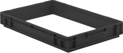 Aufsatzrahmen EFR 6070 für Kasten im EURO-Mass, ESD-leitfähig, 600 x 400 x 75 mm