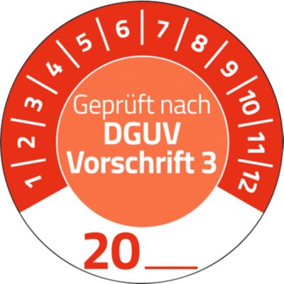 Avery Zweckform Prüfplaketten nach DGUV 3 Jahreszahl 20xx, Ø 30 mm, PVC-Folie auf Papier, rot