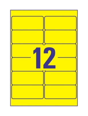 Avery Zweckform Wetterfeste Folien-Etiketten L6107-20, 99,1 x 42,3 mm, permanent, gelb