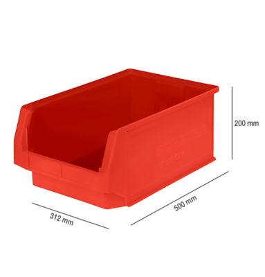 Bac à bec LF 532 SSI Schäfer - polypropylène - L 500 x l. 312 x H 200 mm - 23,5 L - rouge