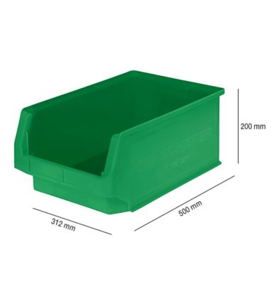 Bac à bec LF 532 SSI Schäfer - polypropylène - L 500 x l. 312 x H 200 mm - 23,5 L - vert