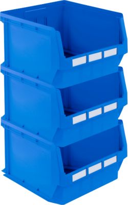Bac à bec LF 543 SSI Schäfer - polypropylène - L 500 x l. 470 x H 300 mm - 57 L - bleu - set avantageux  : 3 pièces