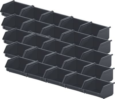 Bac à bec SSI SCHÄFER série ENTRY 110 - en plastique recyclé - L 92 x l 100 x H 51 mm - noir - 25 pièces