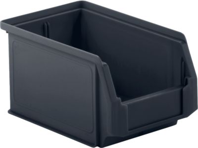 Bac à bec SSI Schaefer série FLEXI LF 322, plastique recyclé, L 343 x l 209 x H 200 mm, 10,4 l, gris fer, 10 pièces