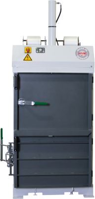Ballenpresse HSM V-Press 503 eco, 2 vertikale Umreifungen, geeignet für Ballenentnahmewagen, Presskraft 30 kN, Kniehebelverschluss