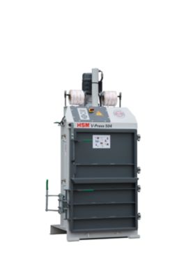 Ballenpresse HSM V-Press 504, 2 vertikale Umreifungen für Ballen bis 60 kg, geeignet für Ballenentnahmewagen, Presskraft 40 kN, Kniehebelverschluss