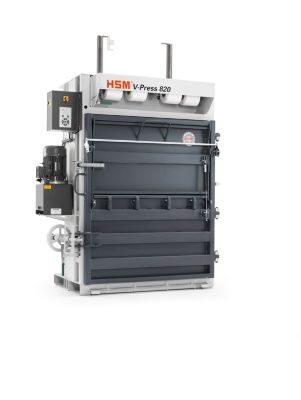 Ballenpresse HSM V-Press 820 plus, 4 vertikale Umreifungen für Ballen bis 250 kg, Presskraft 178 kN, Füllklappe