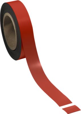 Bande magnétique inscriptible, 30 mm x 100 m, rouge clair