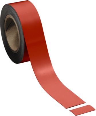 Bande magnétique, rouge clair, 50 x 10000 mm