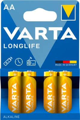 Batterie AA/Mignon VARTA Longlife, hohe Lebens- & Lagerdauer, 1,5 V, 4 Stück
