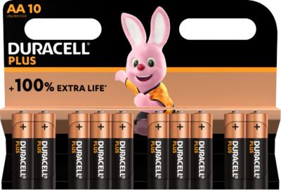 Batterie Alkaline, Mignon, AA, LR06, 1.5V, Plus, Extra Life, Retail Blister (10-Pack)