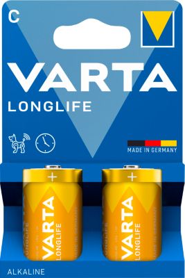 Batterie Baby C VARTA Longlife, hohe Lebens- & Lagerdauer, 1,5 V, 2 Stück