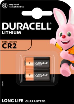 Batterie Duracell Lithium CR2, 2 Stück, Duralock Power Preserve Technologie